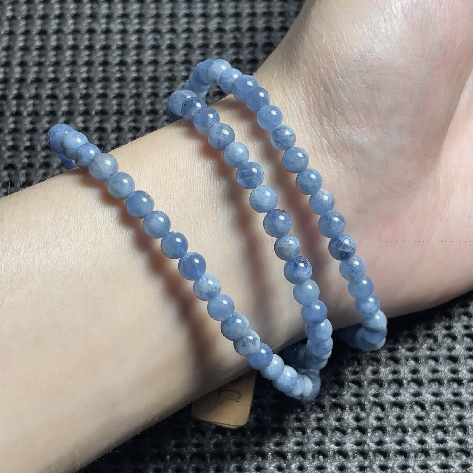 18.9in 3 Wraps Aquamarine Bracelet 5mm Natural Stone Bracelet Necklace Jewelry