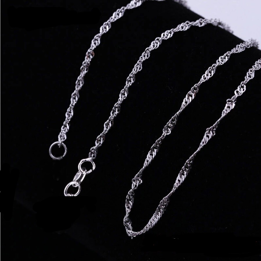 French 1mm Twisted Cable 20 Inch Chain Necklace Sterling Silver