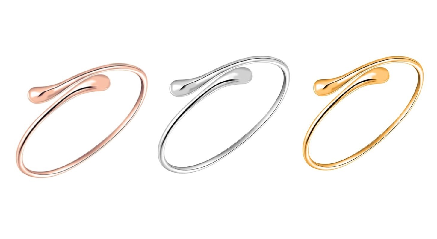 Teardrop Open Cuff Bangle 7-8 Inch Flexible Bangle Bracelet For Women
