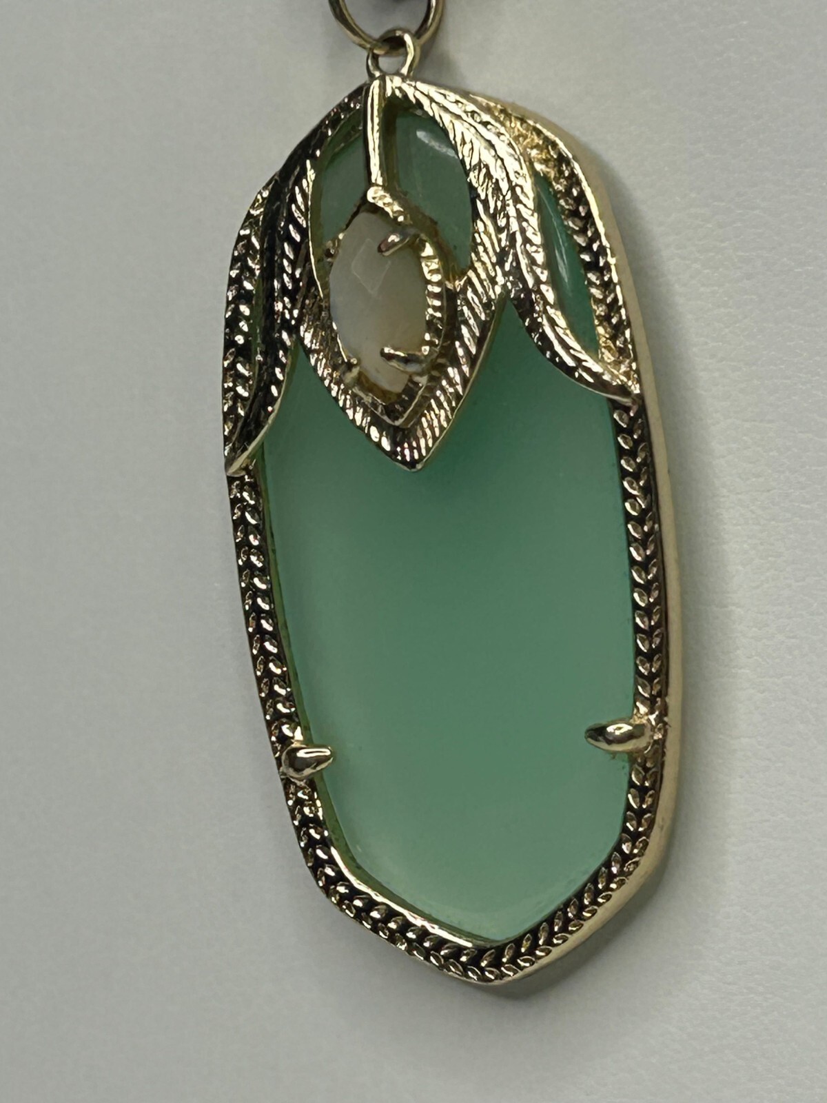 Kendrea Scott Necklace 30in Gold Tone Mint Green Chalcedony Roxanne Darby Rae