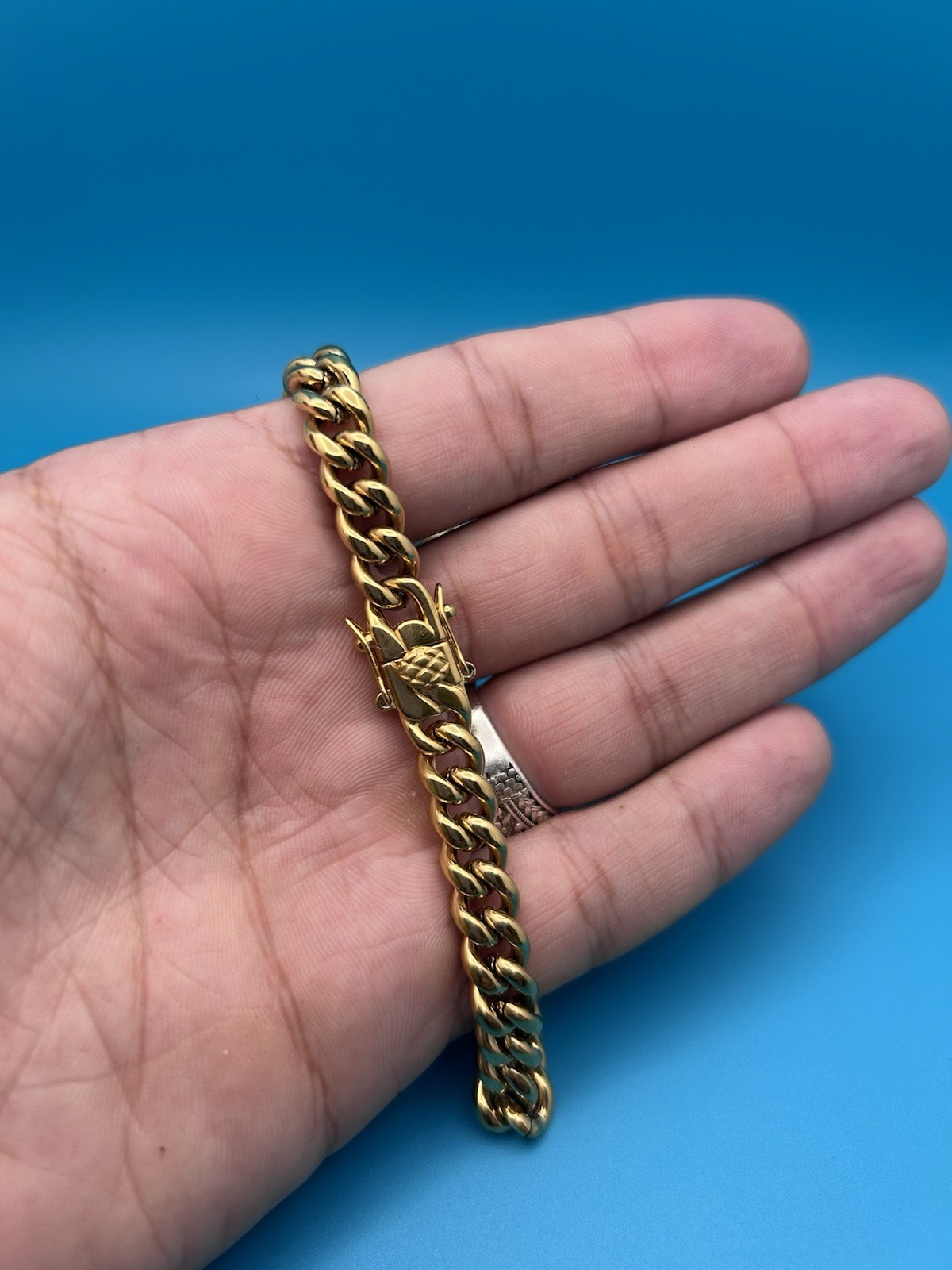 Miami Cuban Link Chain Necklace 14k Gold Plated Stainless steel water proof 8mm