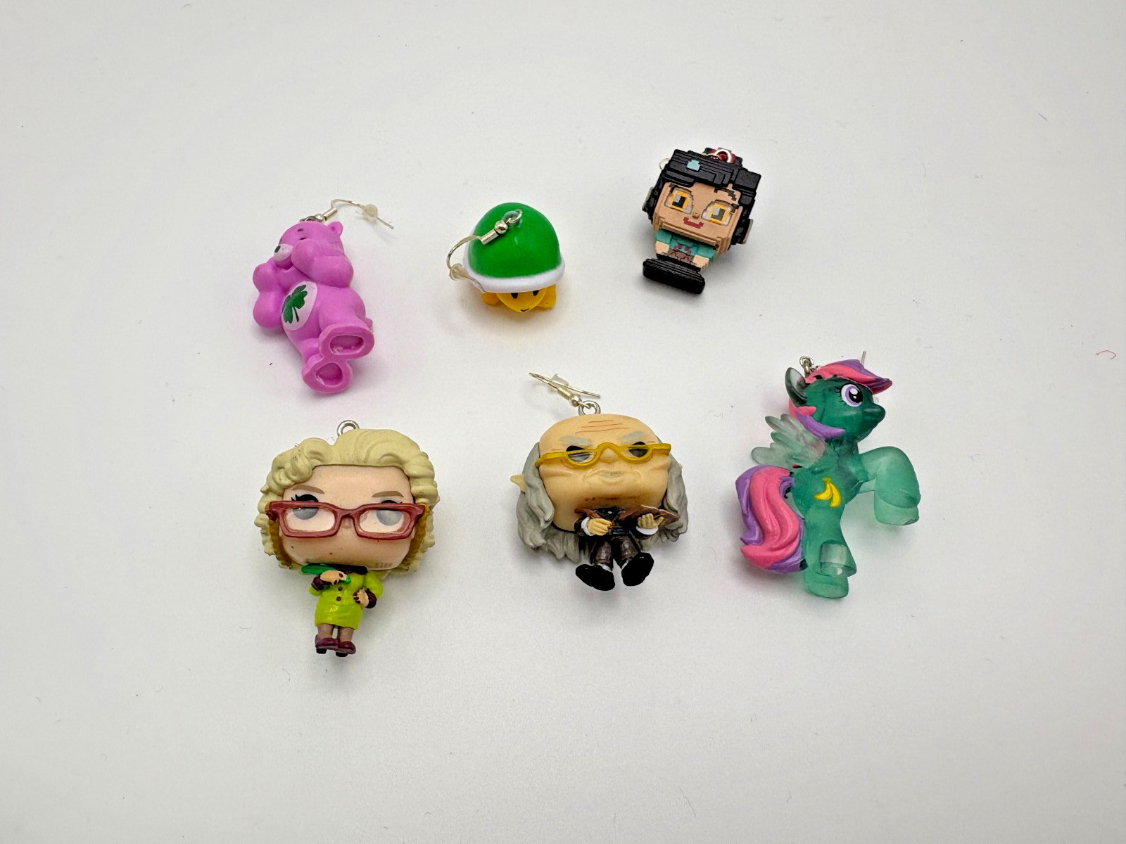 Lot of 75+ Single Dangle Earrings Upcycled Figure Anime Video Games Cartoon