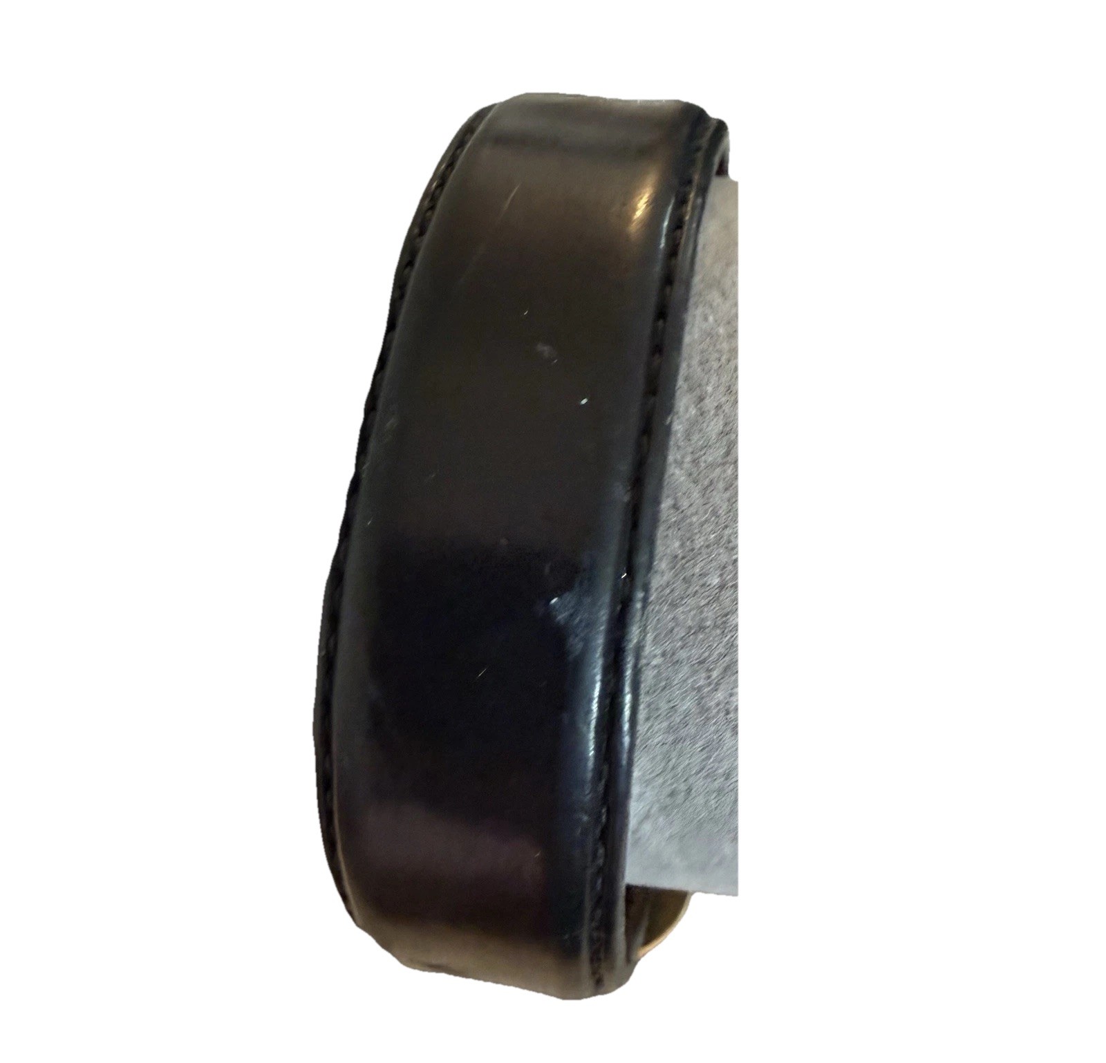Hermes Black Leather Cuff Bracelet Made in France Signed Gold/Silver Hardware