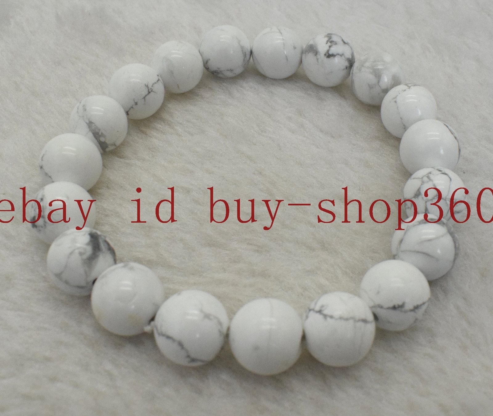 6/8/10/12mm White Turquoise Round Gemstone Beads Stretch Bracelet 7.5”