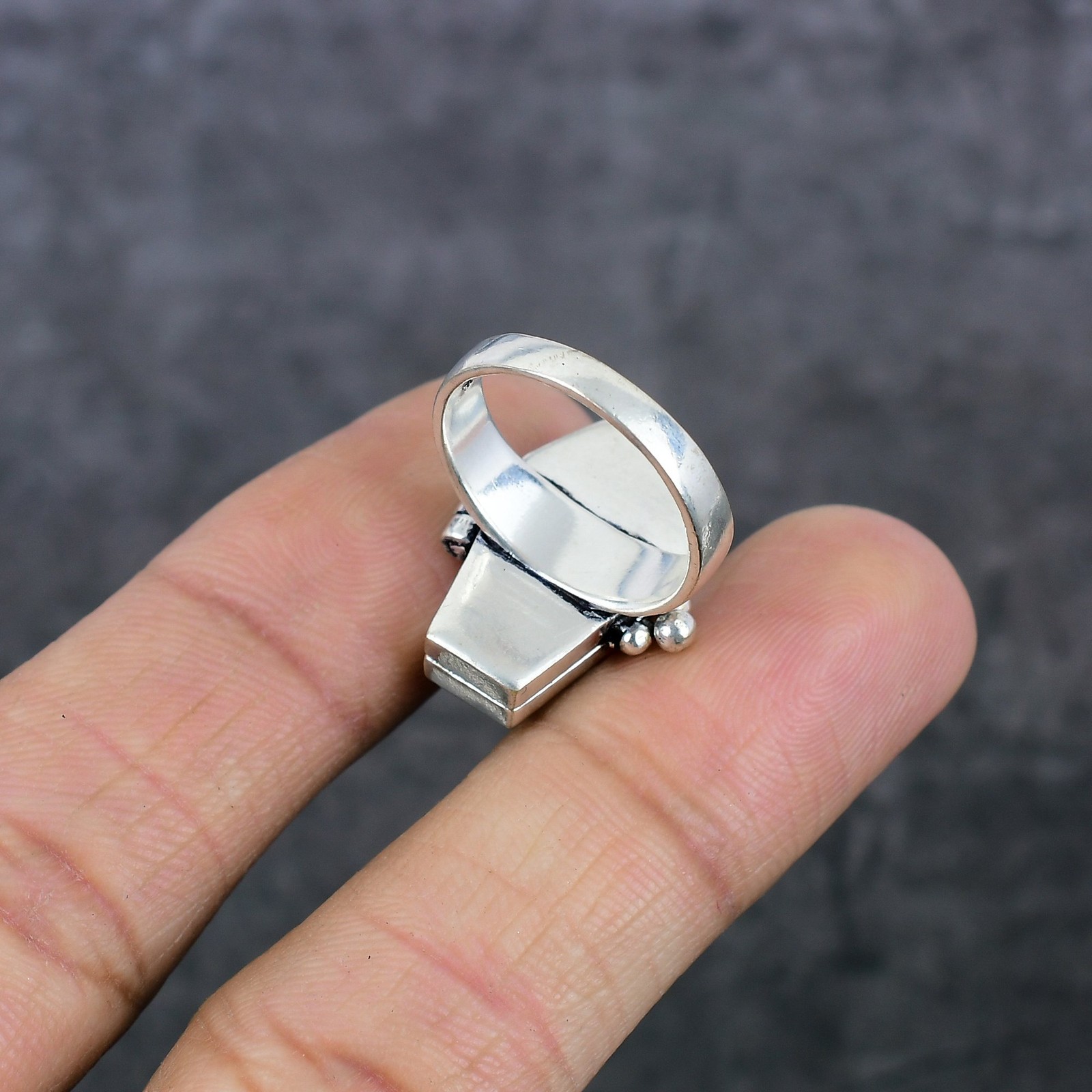 Poison Coffin Look Handmade Sterling Silver Jewelry Ring Size 8 Gift for Her O17