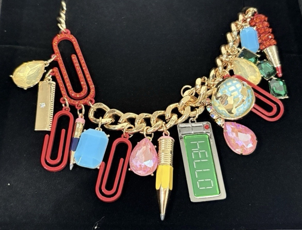 Betsey Johnson Necklace Statement Colorful Charm Back To School NWT