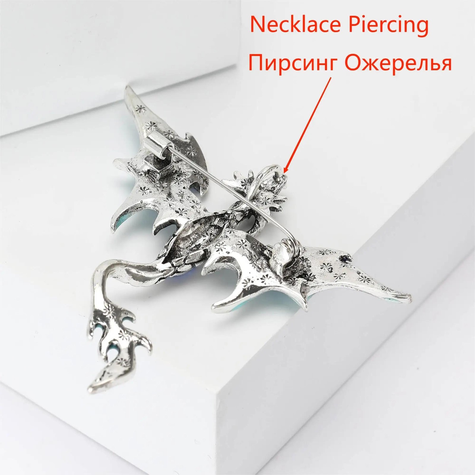 Enamel Dragon Brooch Pin Women Unisex Rhinestone Flying Jewelry Party Gift
