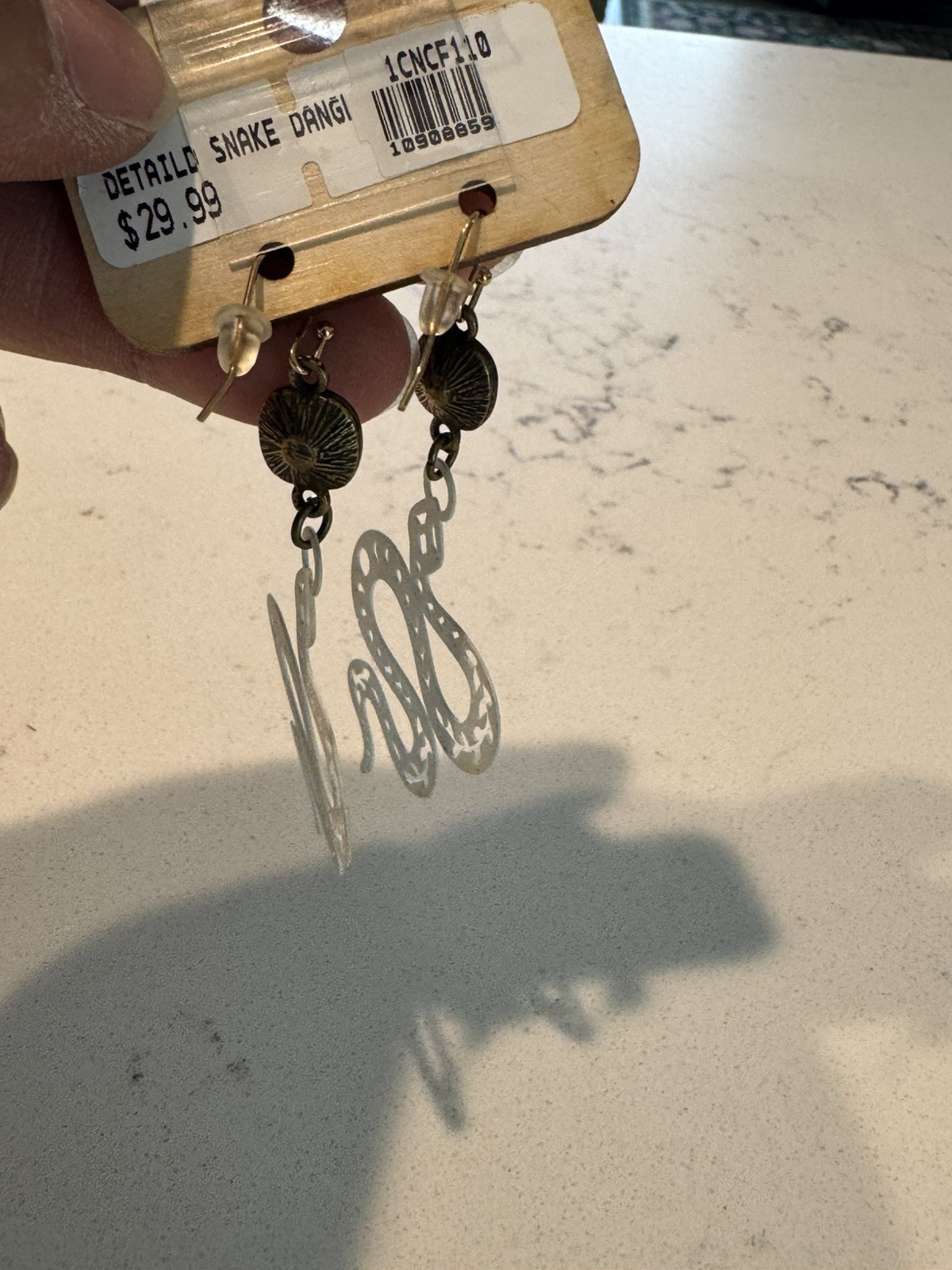 Pink Panache snake hook Earrings whit Tone Made in Texas