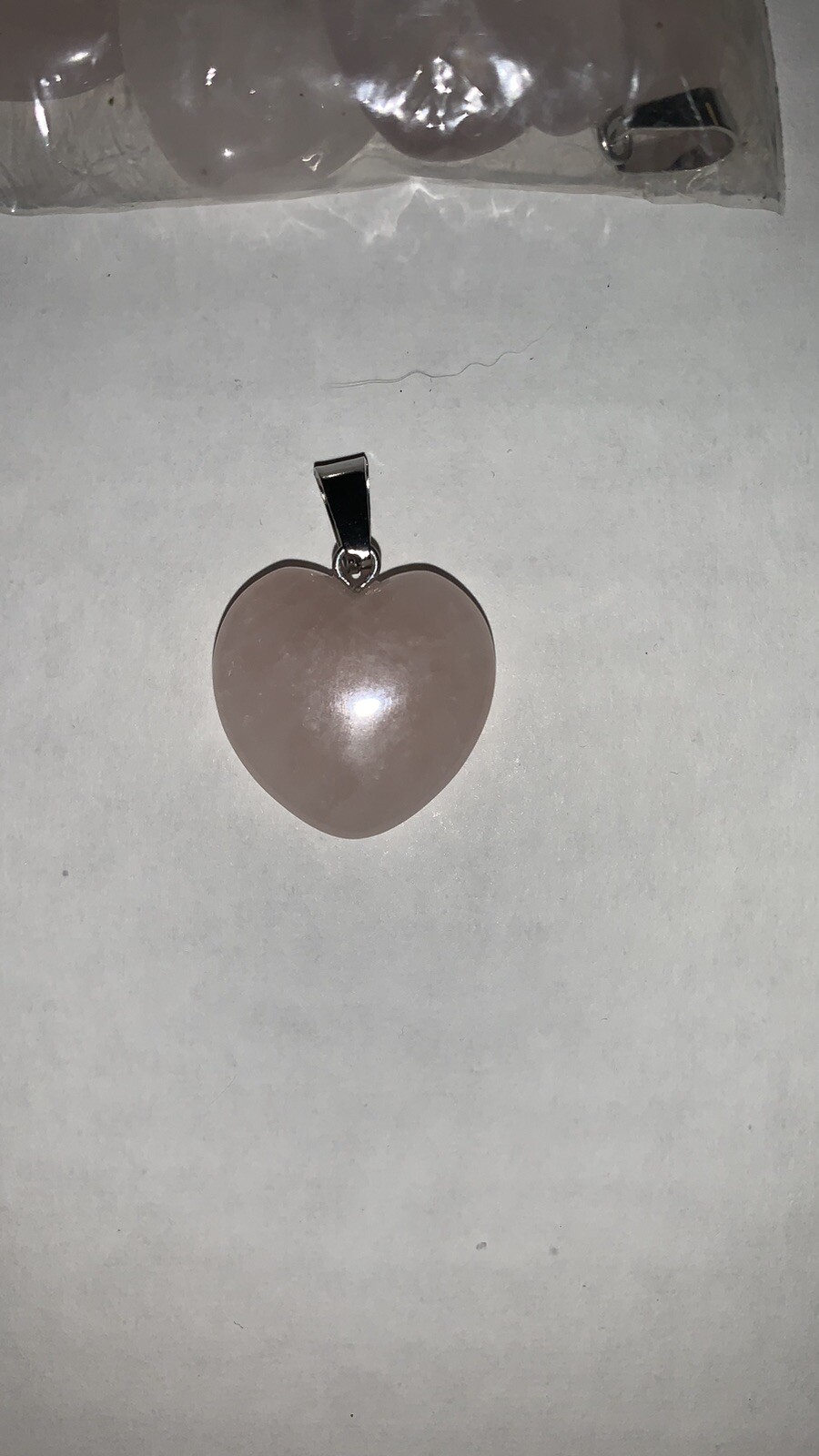 Sterling Silver Rose Quartz Natural Gemstone Heart Pendant Necklace Jewelry