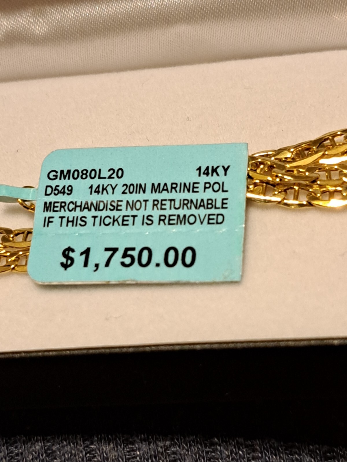 MARINER 14K SOLID GOLD_1.75 mm 20in NECKLACE UPC @ BELK_06/07/2026 $1,550.00