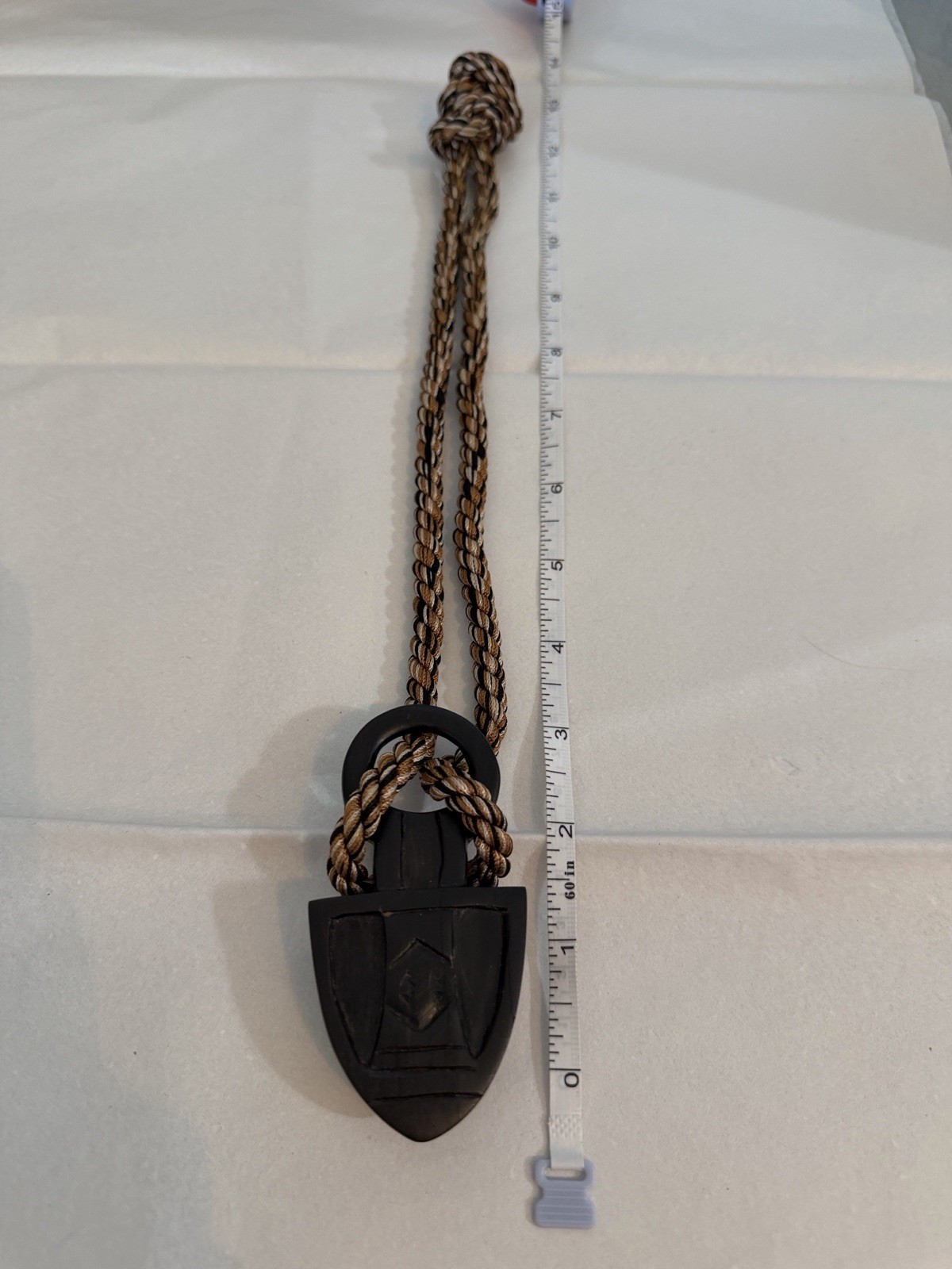 Dominique Aurientis Exotic Wood Rope Pendant Necklace