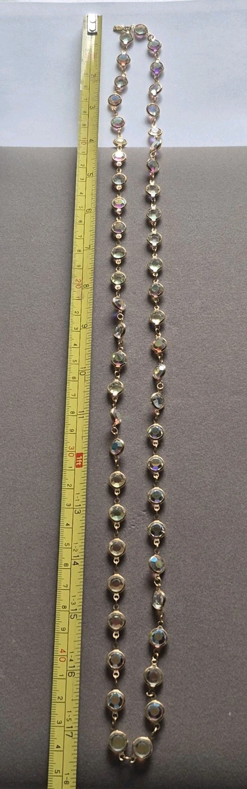 Swarovski Crystal AB Swan tag marked bezel beaded necklace