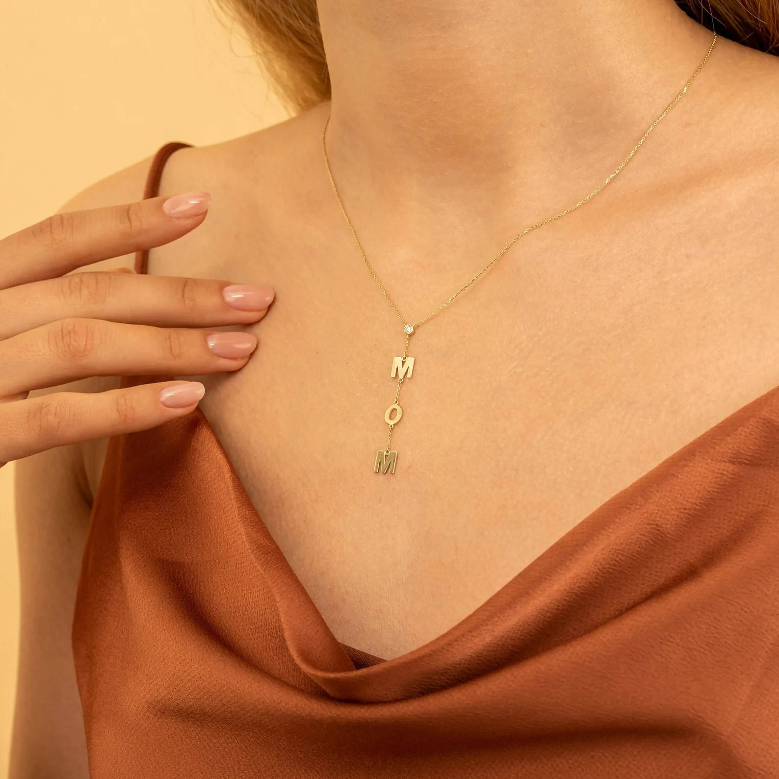 Lab Grown 1.00 Ct Round EF VS Diamond Lariat Bezel Necklace in 14K Solid Gold