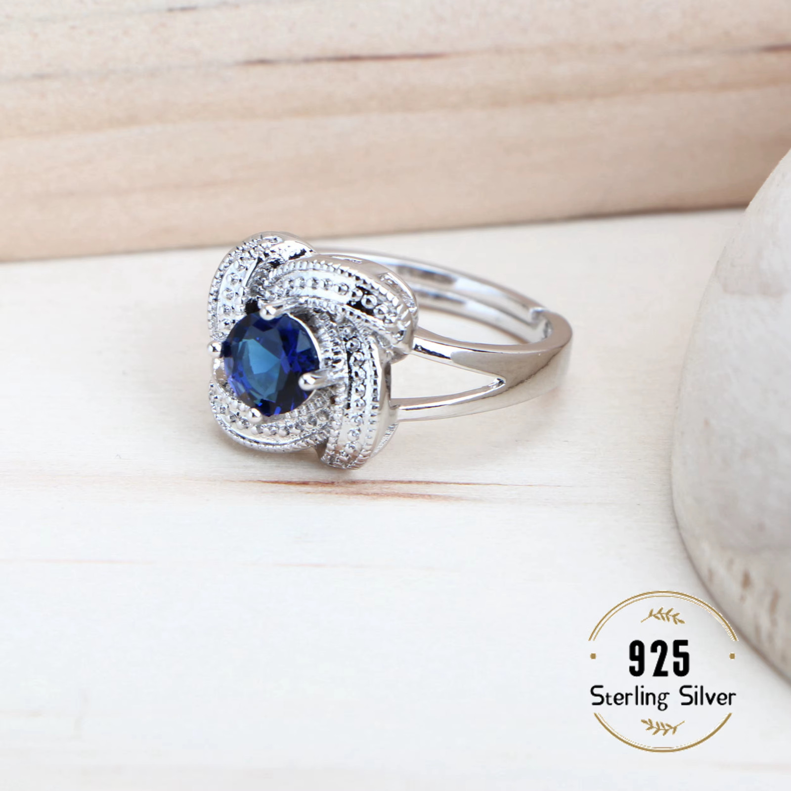 Blue Zirconia 925 Sterling Silver Bridal Women’s Jewelry Set