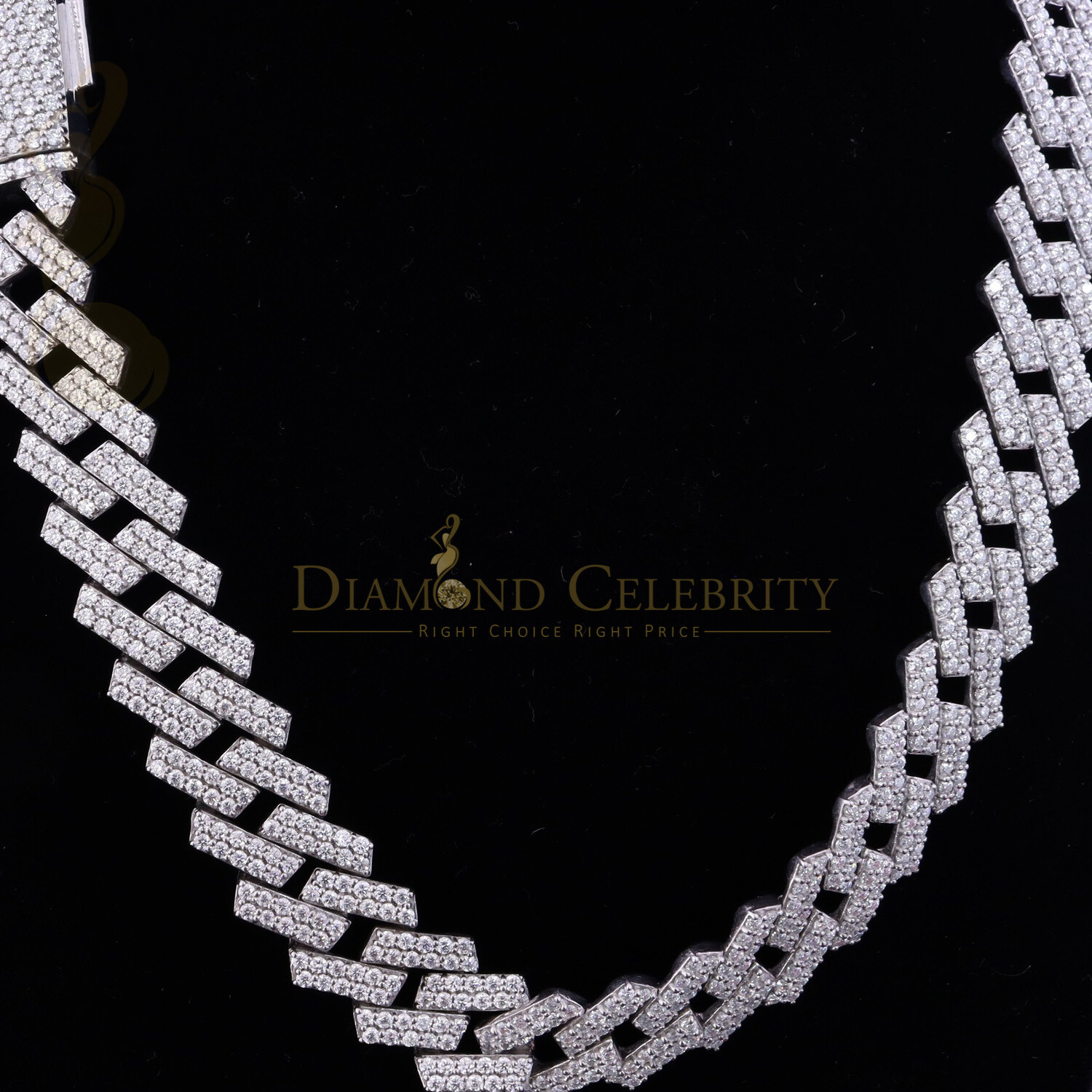 925 Silver 40ct Moissanite White Men’s Cuban Necklace SZ 20inch & 16mm Width