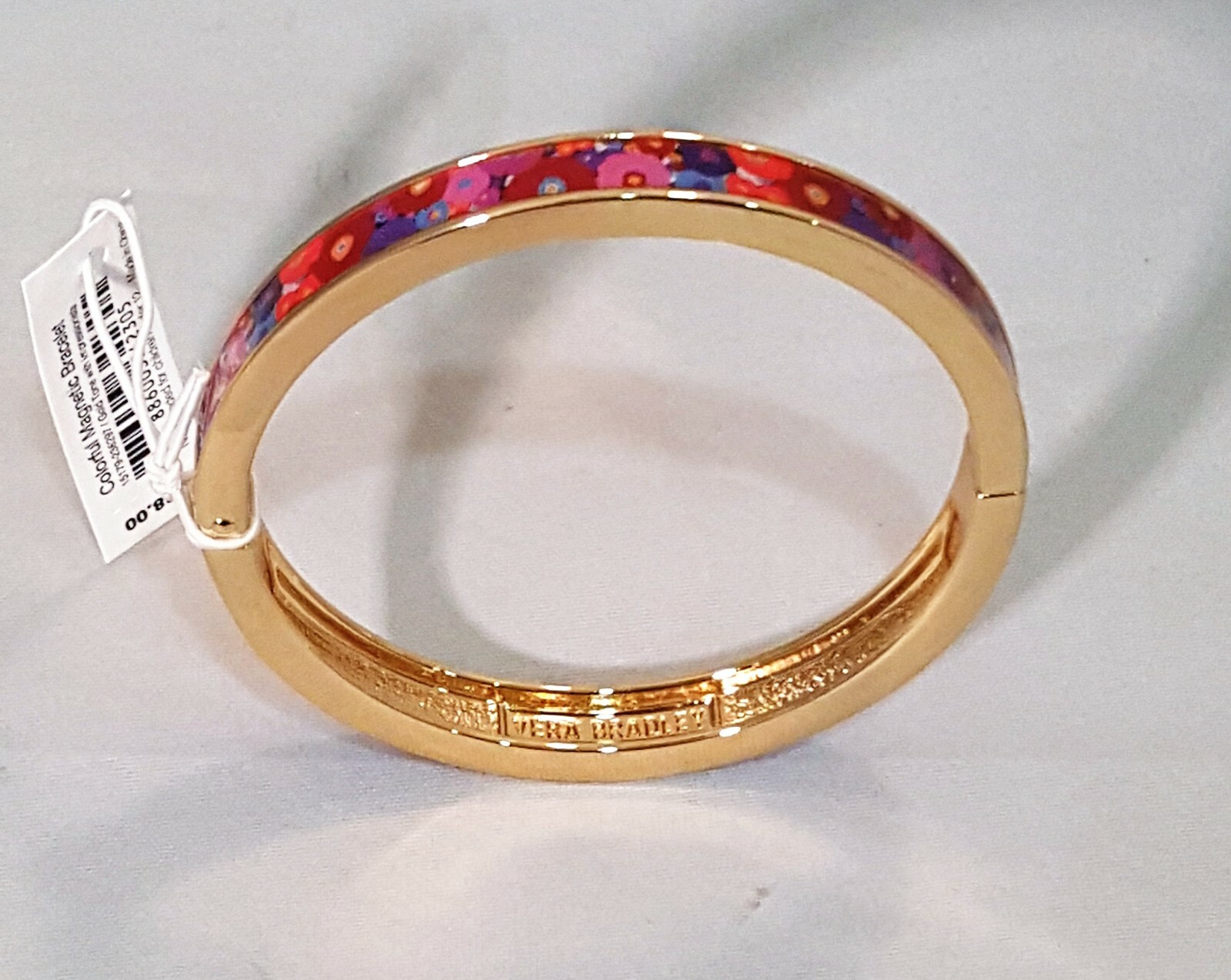 Vera Bradley Women’s Flowers Bangle Bracelet Gold Plated Multi Color NWT