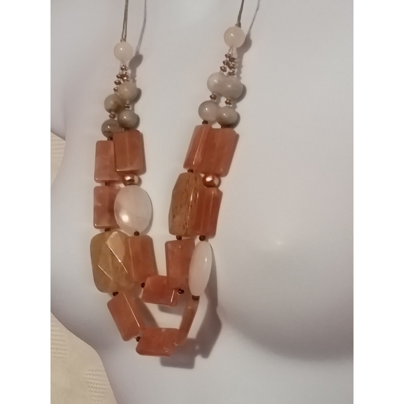 J.Jill Rose Quartz Multi-Strand Adjustable Necklace