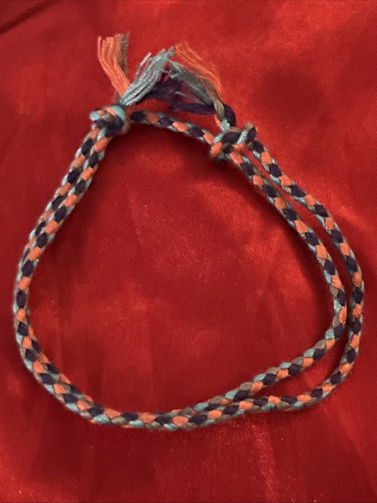 NEW BOHO BRAID THREAD FRIENDSHIP BRACELET ADJUSTABLE KNOT PURPLE PEACH AQUA NIP