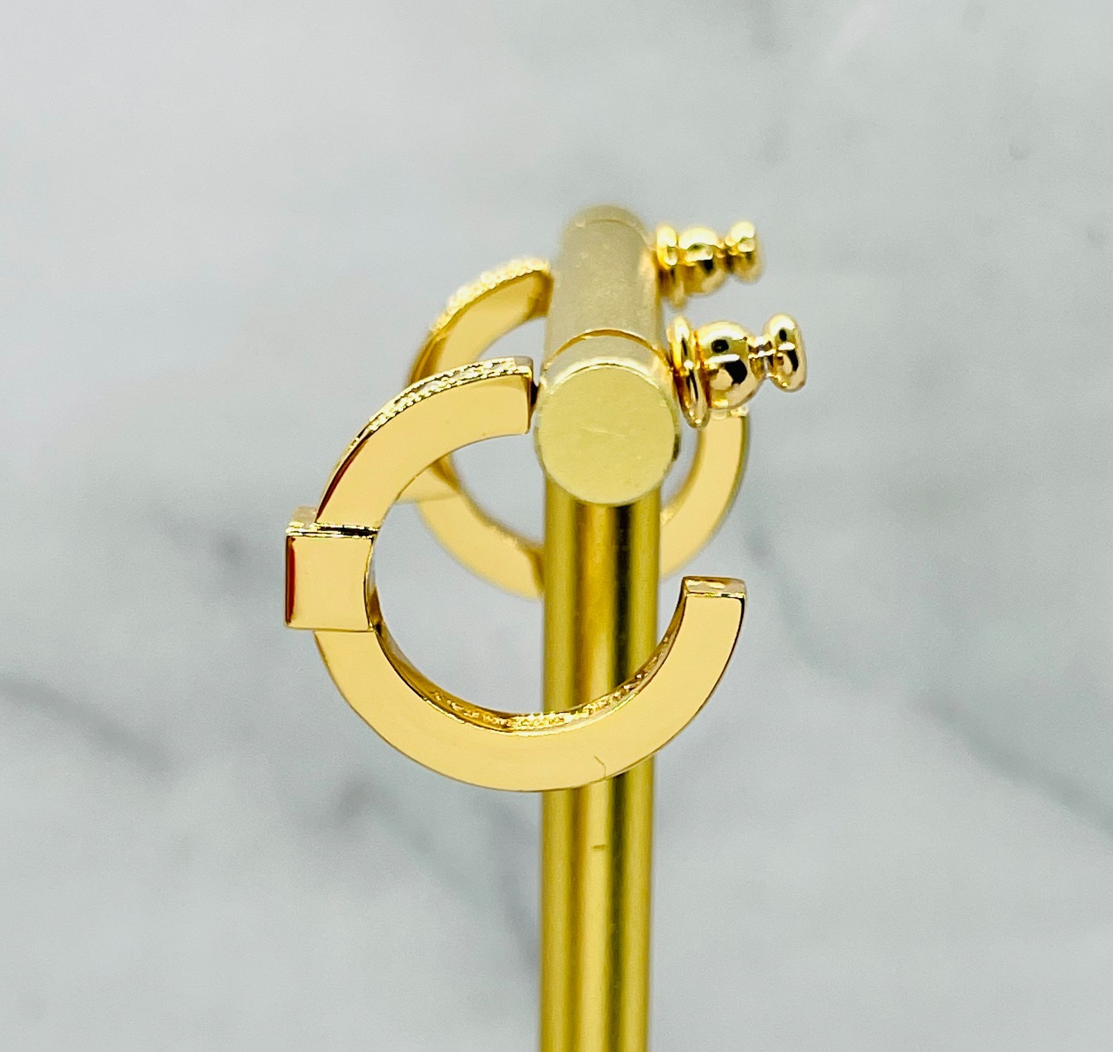 FENDI FF Rhinestone Hoop Earrings – Pre owned / MA6044