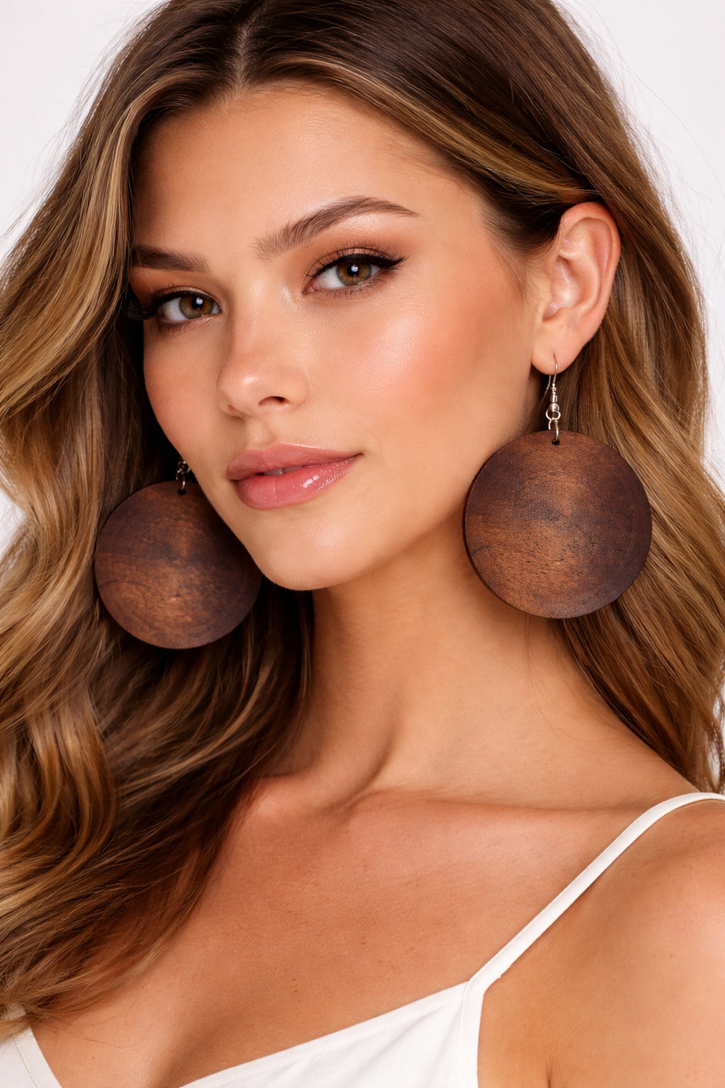 Boho Wooden Disc Earrings for Women – Handmade Afrocentric Dangle Jewelry