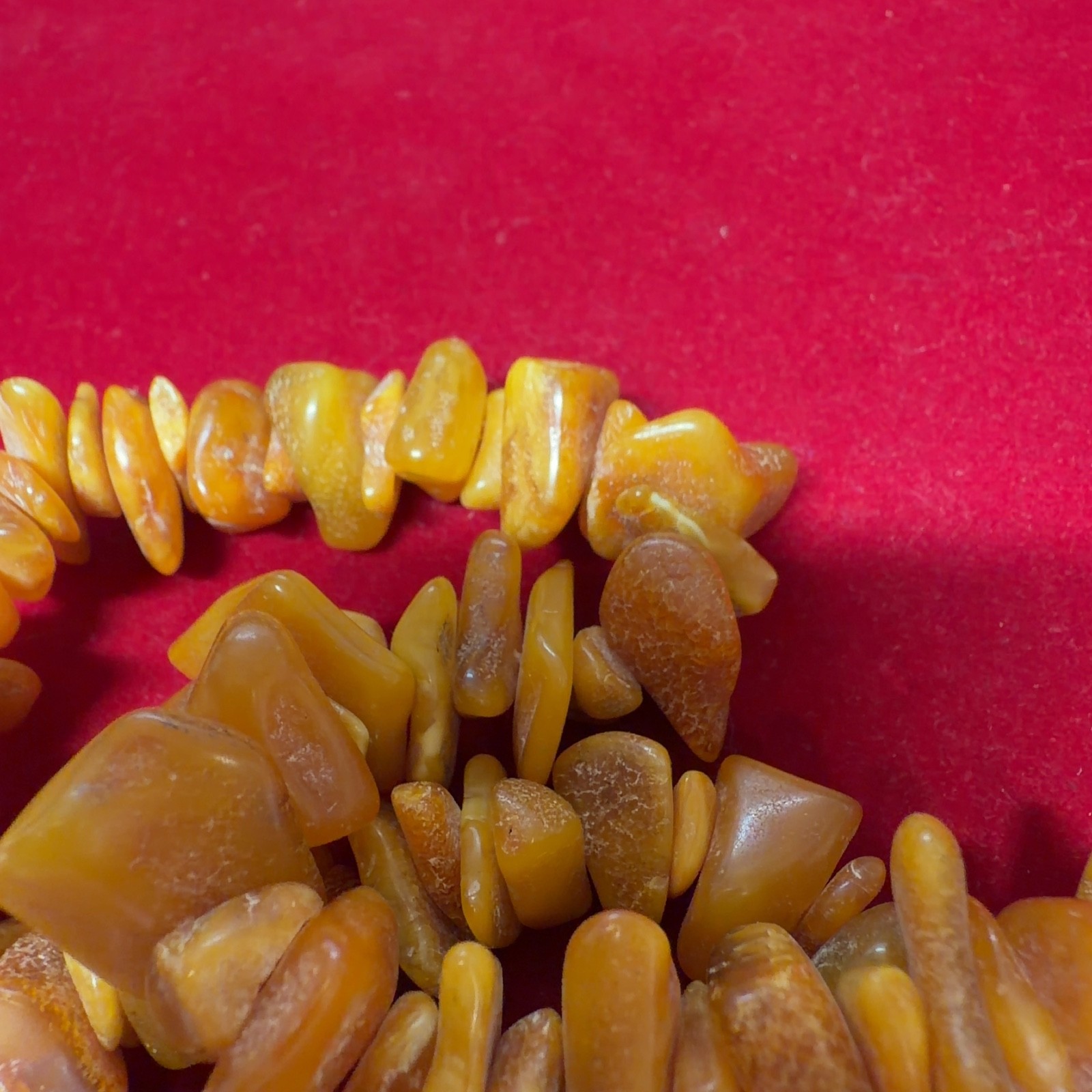 UNBRANDED Honey Amber Chip Necklace Baltic Style Tumbled Nuggets 25 inch