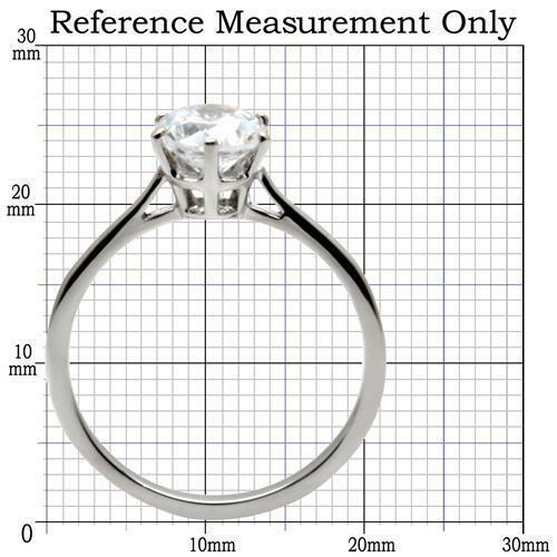 TK025 – High polished (no plating) Stainless Steel Ring with AAA Grade CZ in