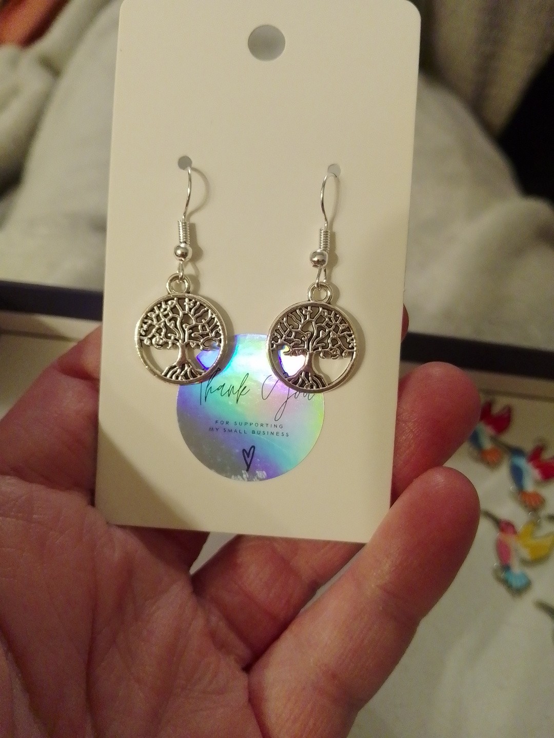 Small Tree of Life Earrings Cute Gift Bohemian Valentine’s Day Mothers Day Party
