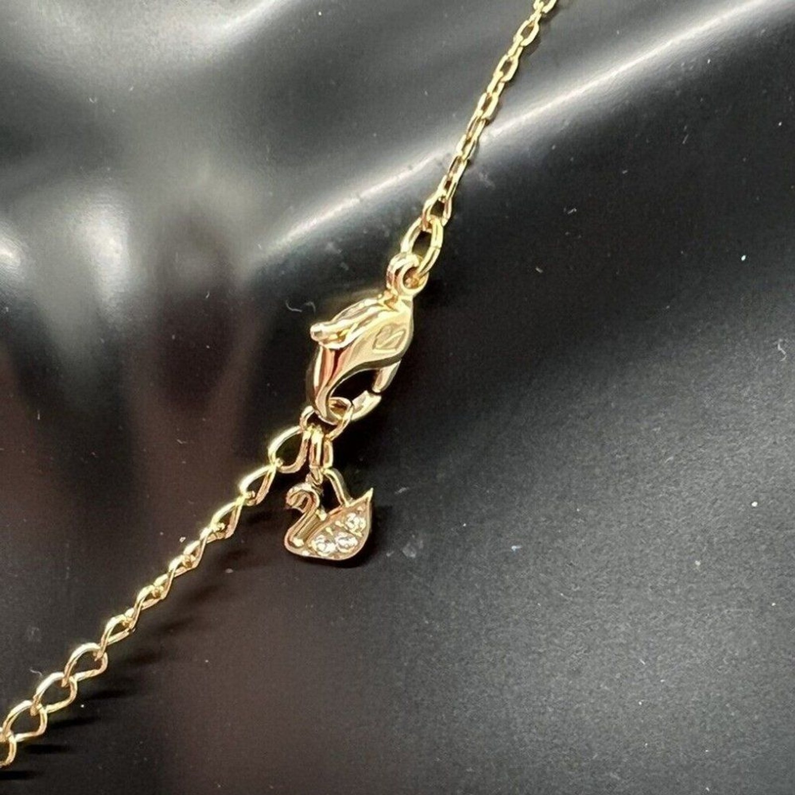 Swarovski Crystal Jewelry Pendant DICE Gold Tone Plated with Gift Box