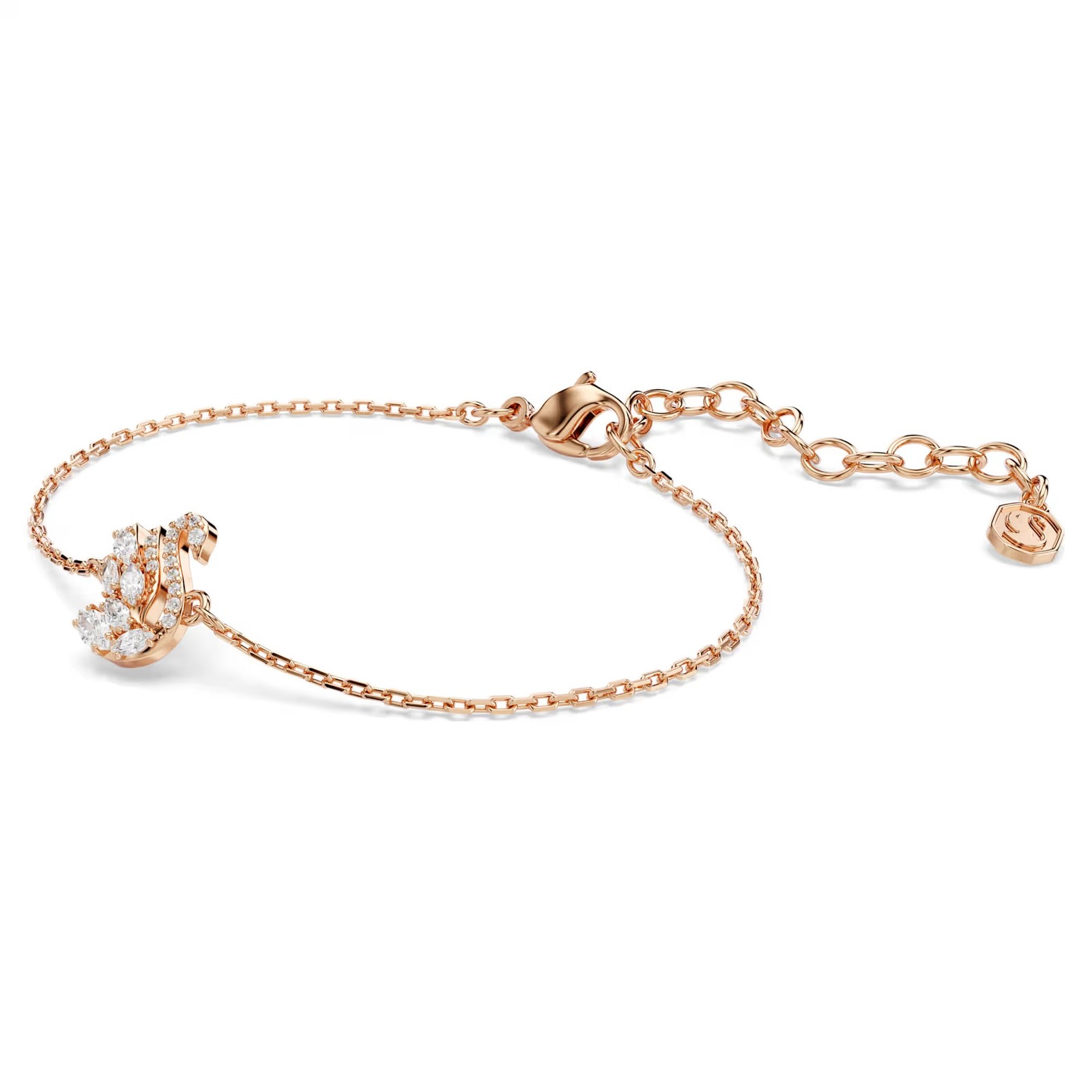 Swarovski Swan Bracelet Mixed Cuts, Swan, White, Rose Gold Tone Plated 5738202
