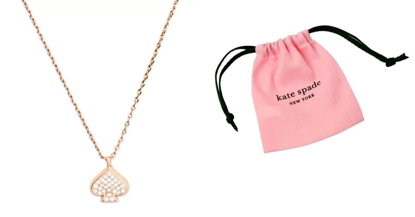 Kate Spade Rose Gold Everyday Spade Pave Mini Pendant Necklace