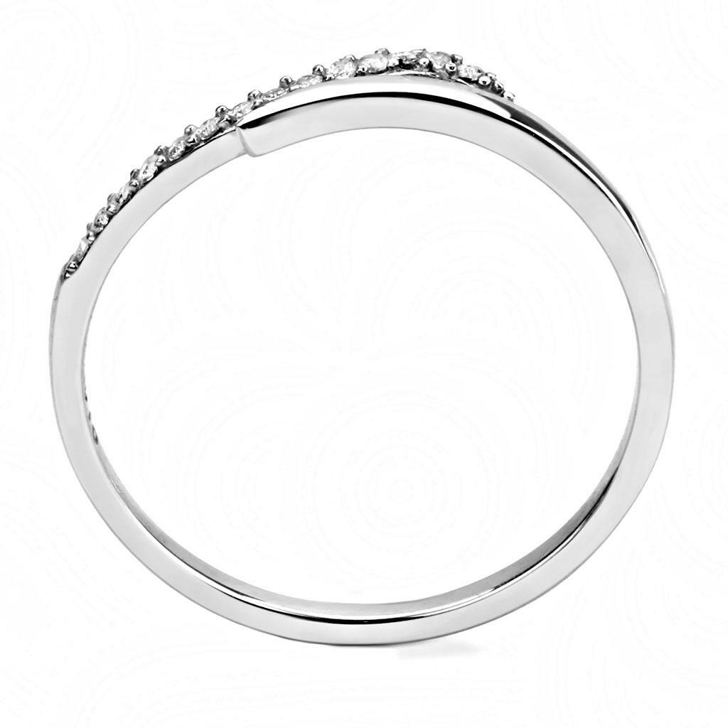 DA159 – High polished (no plating) Stainless Steel Ring with AAA Grade CZ in