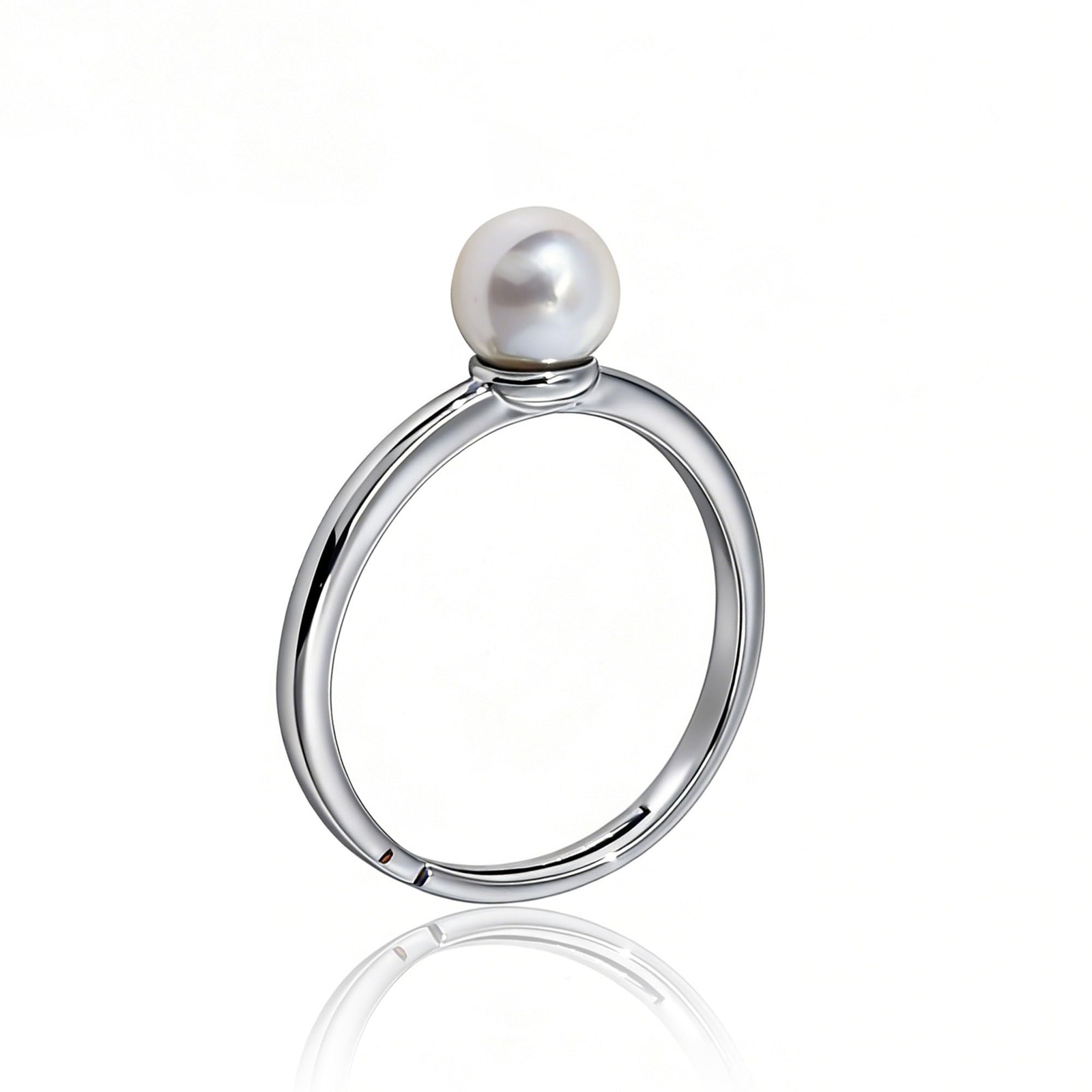 Warm Fortune Single Pearl Promise Ring for Her – 18K Gold Plated, Stackable Gift