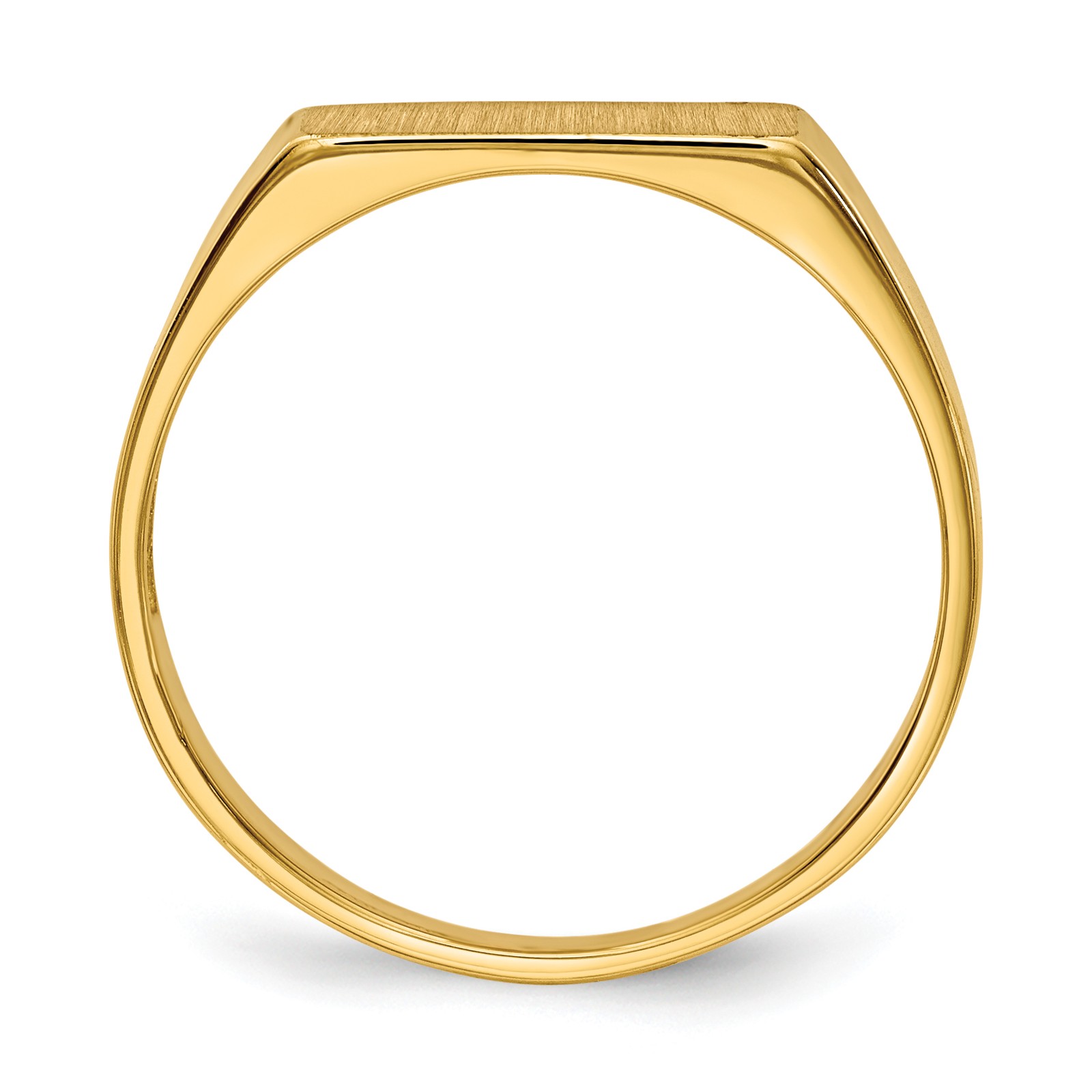14k 12.0×5.5mm Rectangle Open Back Signet Ring RS409