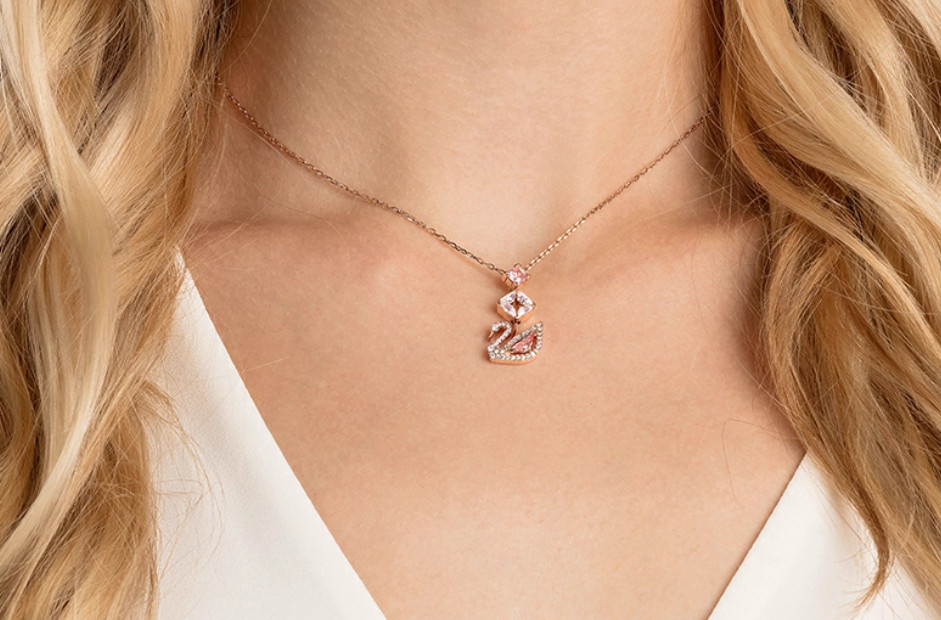 New Swarovski Pink Swan Necklace Pendant 5473024 ​