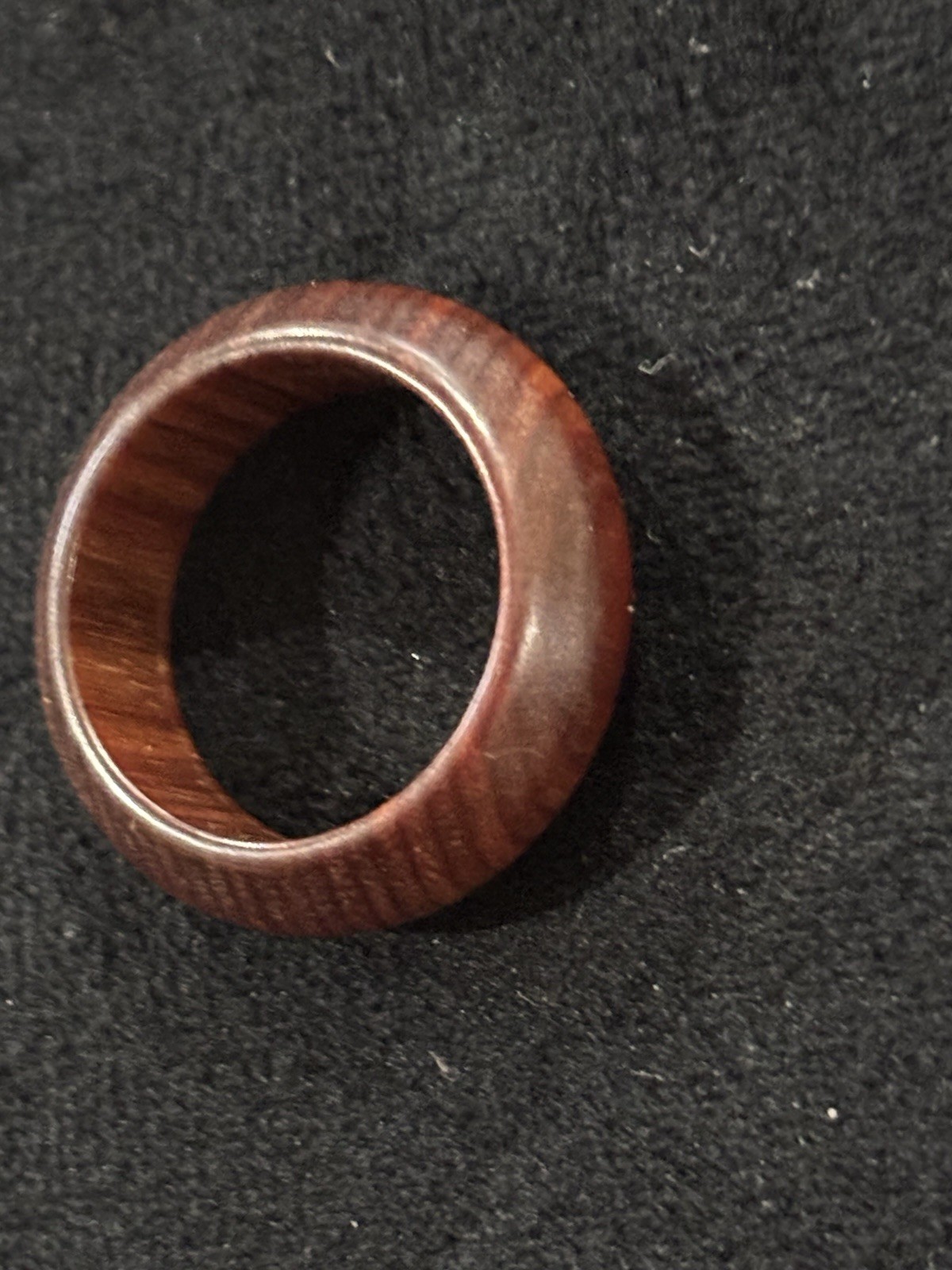 Rosewood Style Wood Ring Size 8.5 Brown Rounded Band 7.5mm