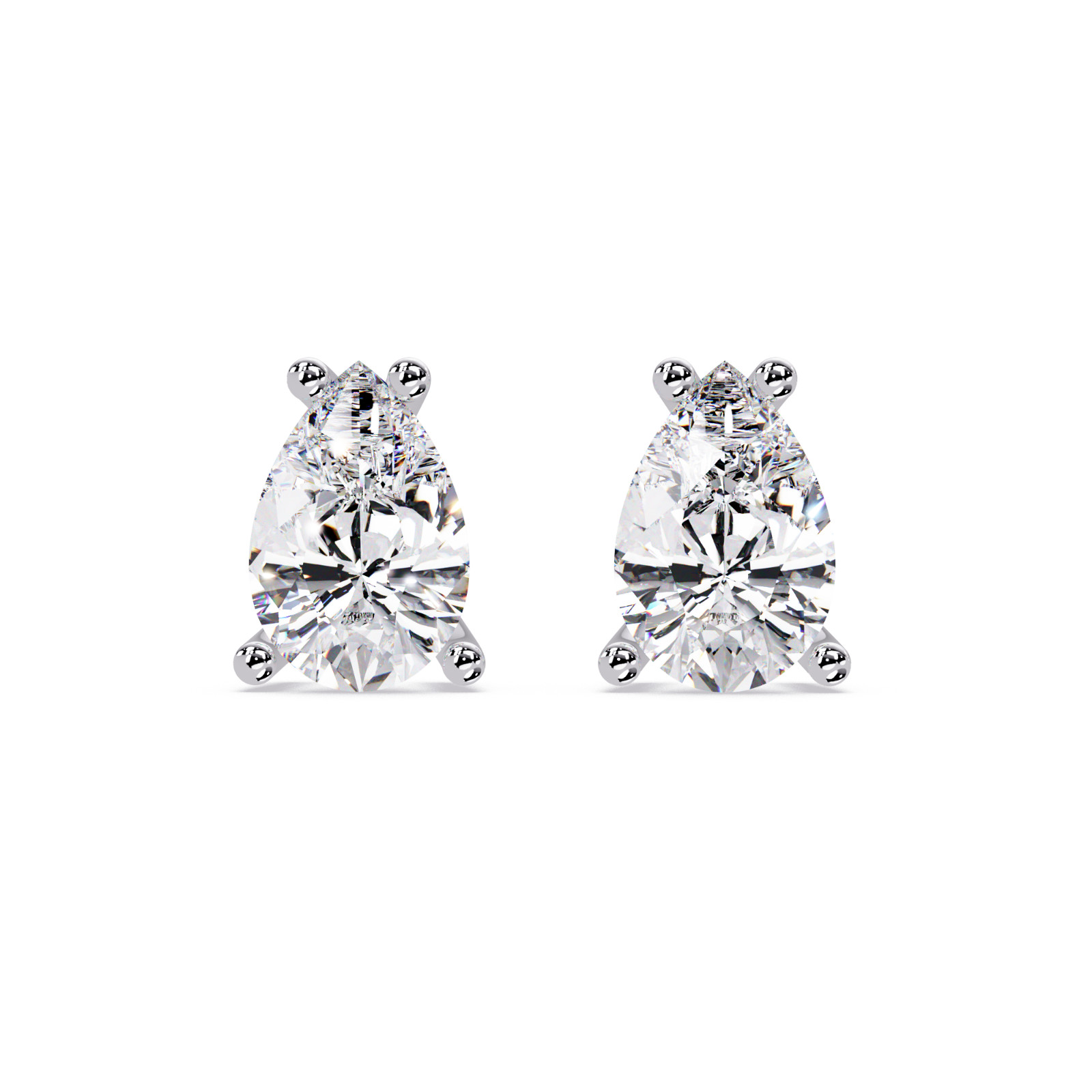 Pear Cut Lab Grown Diamond Stud Earrings 1.00 CTW in 925 Sterling Silver