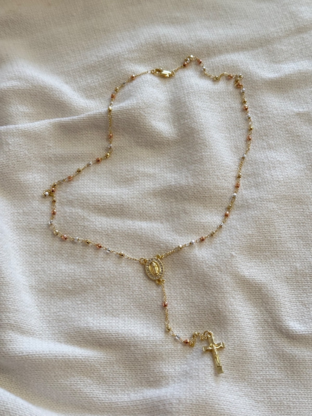 18” Rosary in 3tones with Virgen de Guadalupe