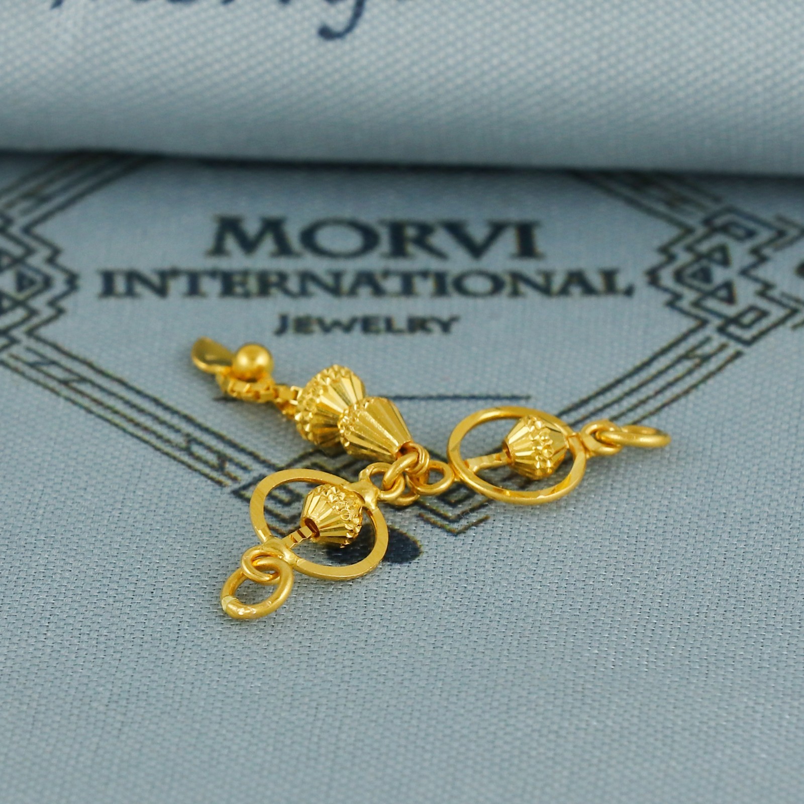 NEW Morvijewels 22K 916 Pure Gold Delicate Design Mangalsutra Pendant Charm