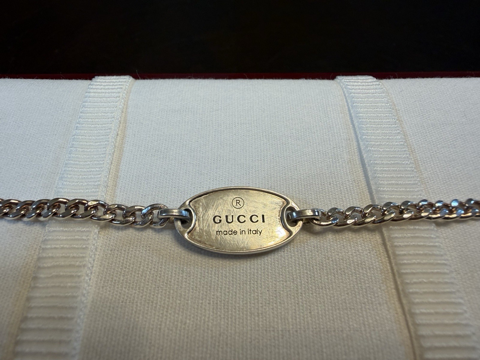 New Authentic Gucci Logo Silver 925 Bracelet 6 Inches