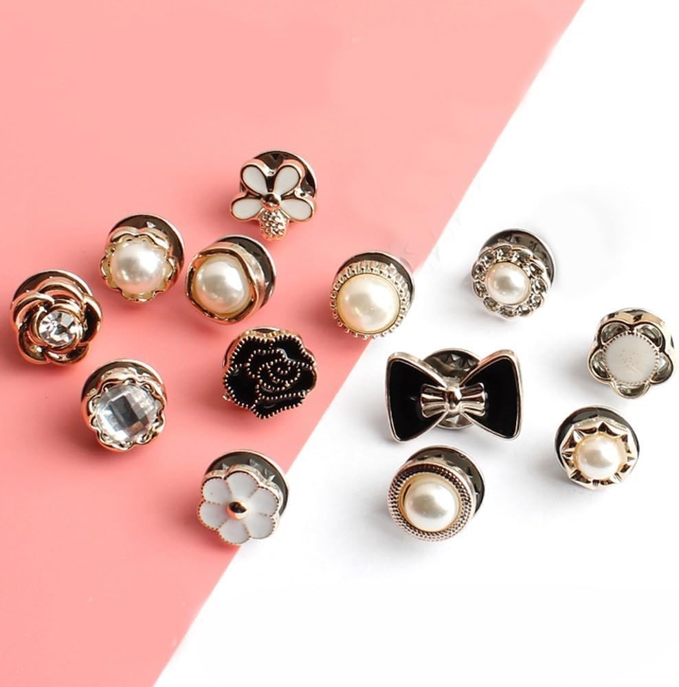 Women Shirt Brooch Pins 20Pcs Mini Cover Up Enamel Safety Lapel Buttons…
