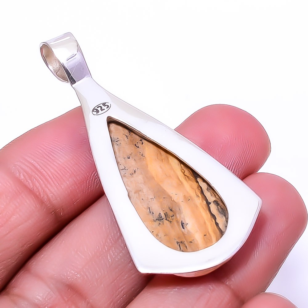 Picture Jasper – Oregon 925 Sterling Silver Pendant 1.95″ P40, Christmas Gift