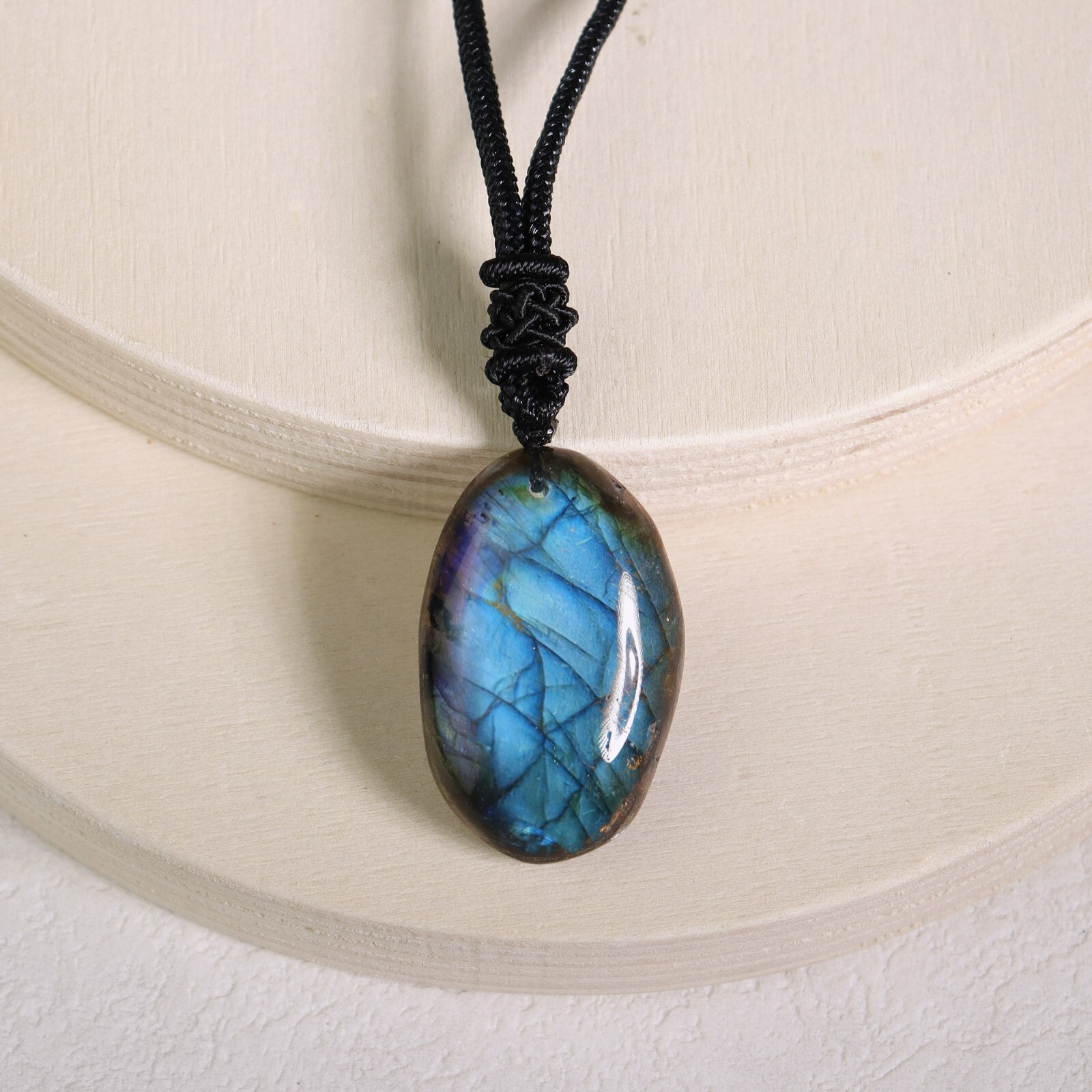 Natural Labradorite Dragon Heart Amulet Pendant Healing Energy Women Necklace