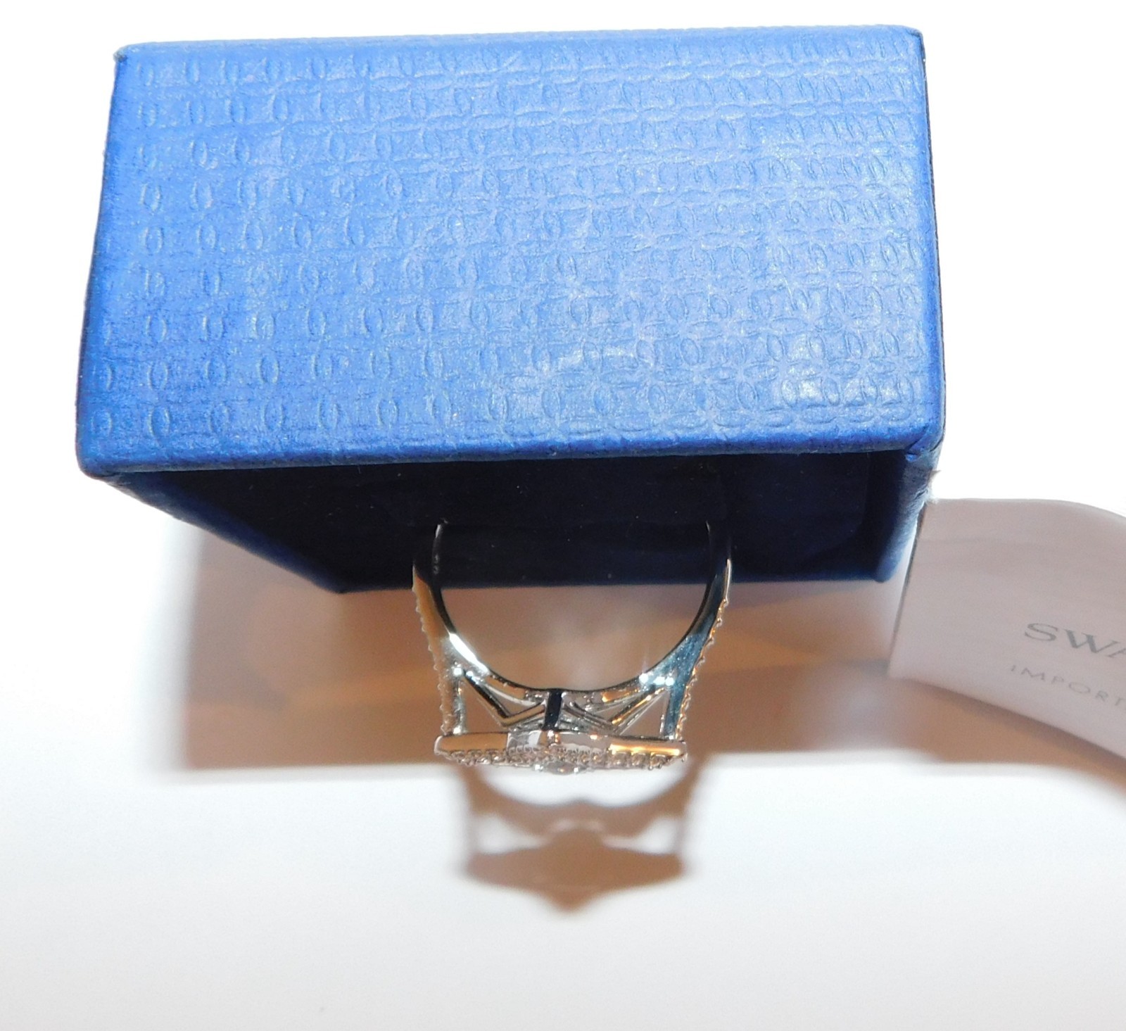 Swarovski Rhodium Plated Sparkling Dance Star Ring Size 58.5 (US 8.5) in Box