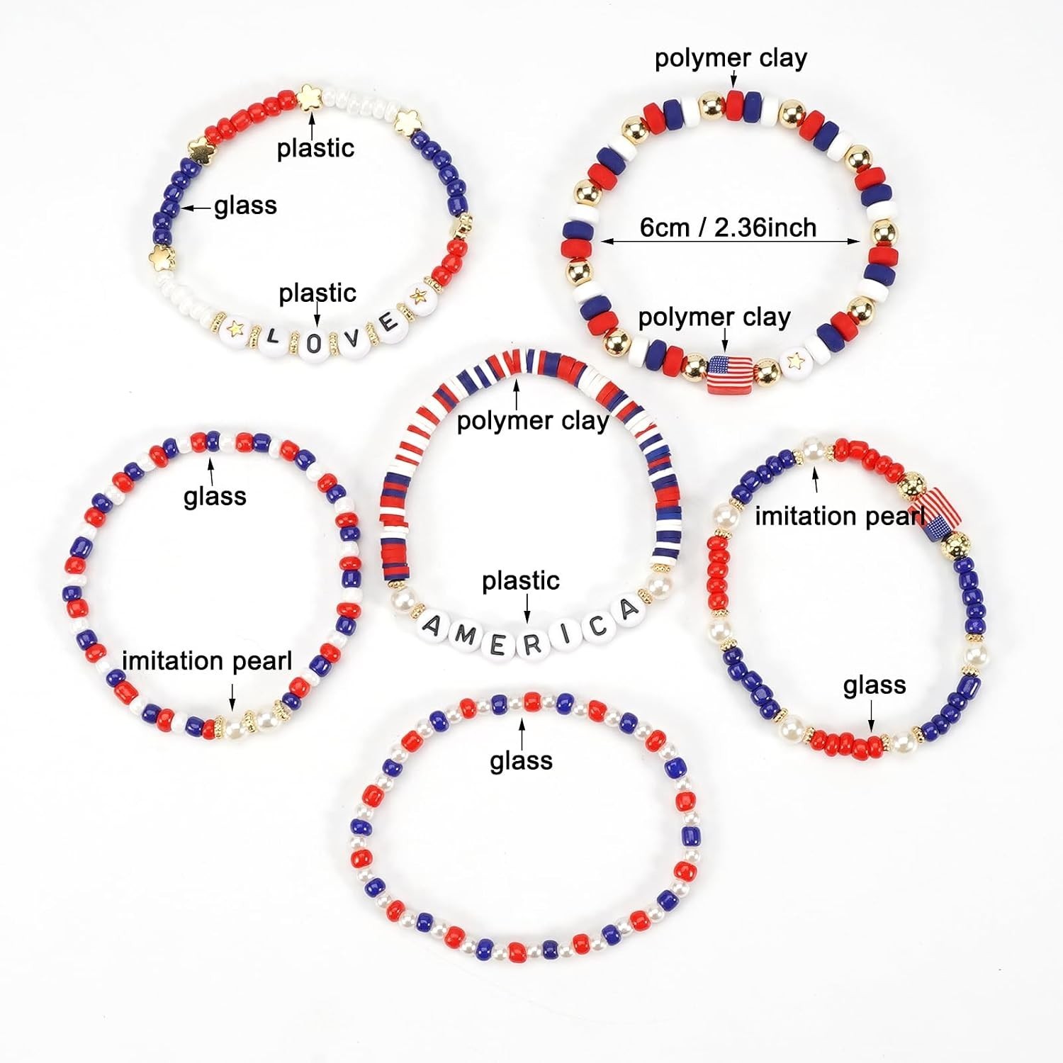Versatile American Spirit Bracelet – Red, White & Blue Beads for All Occasions