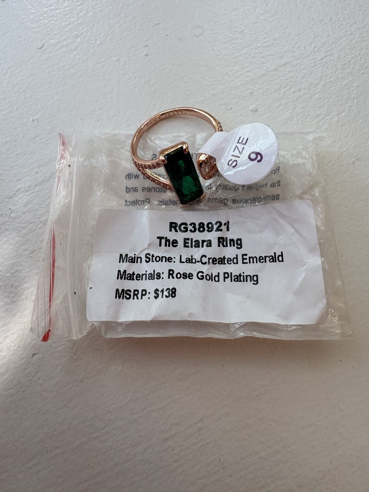 Bomb Party May Birthday The Elara Ring Emerald On Rose Gold Plating Size 9