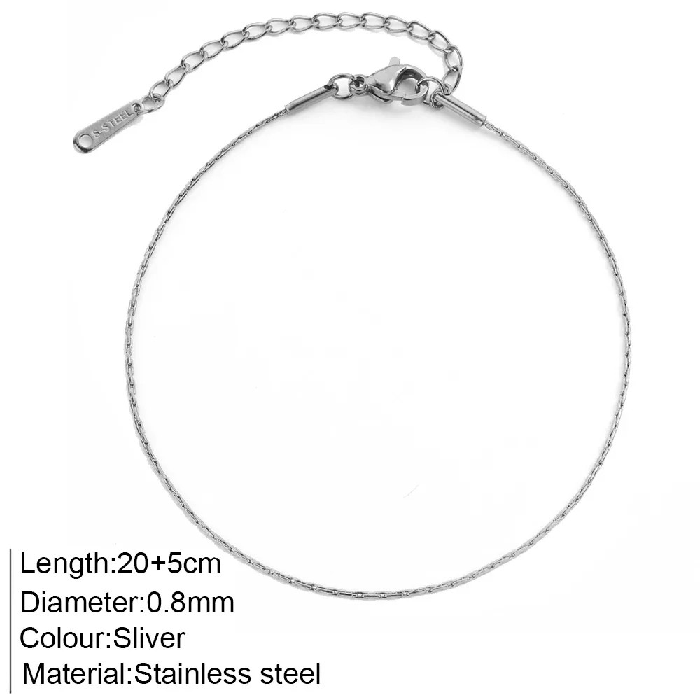 Good Quality Women’s High-end Stainless Steel Anklets Box Chain Clip Bead Chain