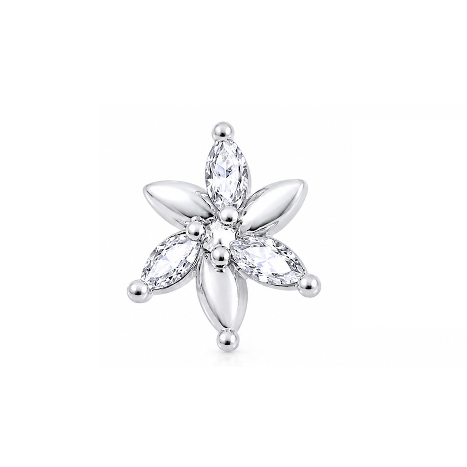 316L Surgical Steel Swirl Flower Ball Back Cartilage Stud Helix Tragus Earring