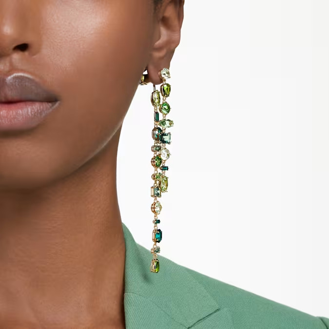 Swarovski Gema drop earrings Asymmetric design