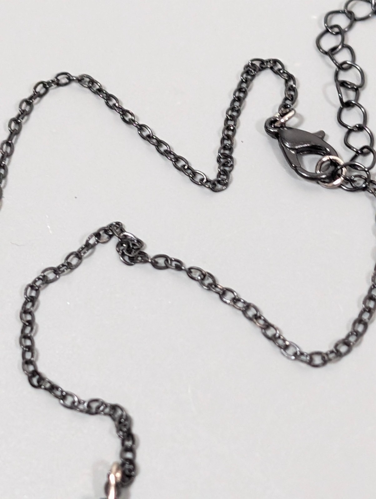 Dainty Black Bead Drop Necklace Minimalist Gothic Layering Chain Modern 17 in