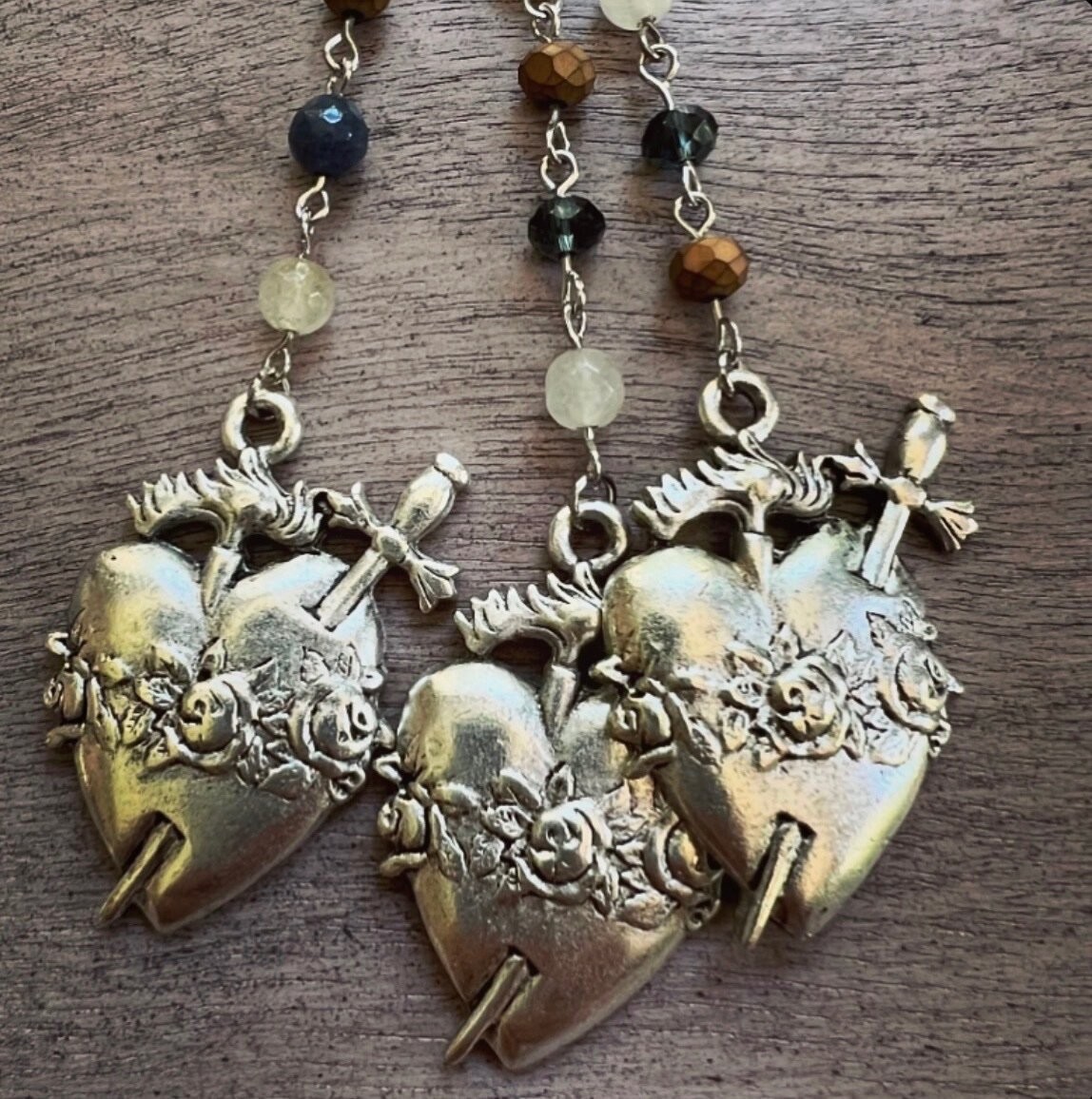 Virgin Saints & Angels VSA Inspired Necklace Milagro Sacred Heart Santos Rosary